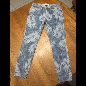 Current/Elliott Wily Palm Stiletto Jeans with Raw Hem